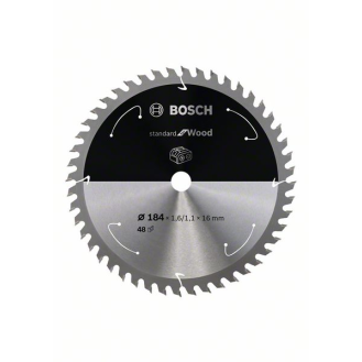 Bosch Akku-Kreissgeblatt Standard for Wood, 184 x 1,6/1,1 x 16, 48 Zhne-Beschreibung lesen