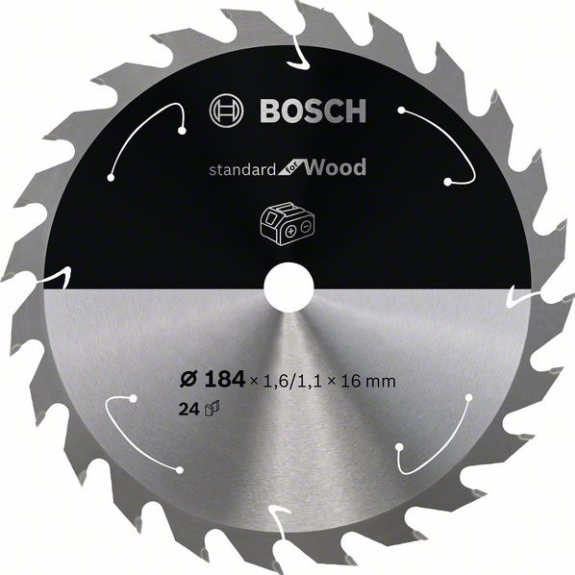 Bosch Akku-Kreissgeblatt Standard for Wood, 184 x 1,6/1,1 x 16, 24 Zhne-Beschreibung lesen