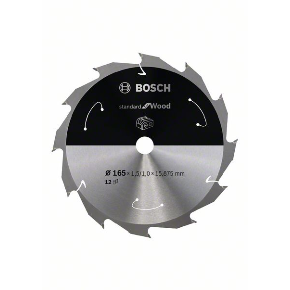 Bosch Akku-Kreissgeblatt Standard for Wood, 165 x 1,5/1 x 15,875, 12 Zhne-Beschreibung lesen