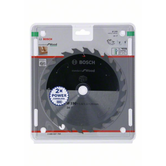 Bosch Akku-Kreissgeblatt Standard for Wood, 190 x 1,6/1,1 x 20, 24 Zhne-Beschreibung lesen