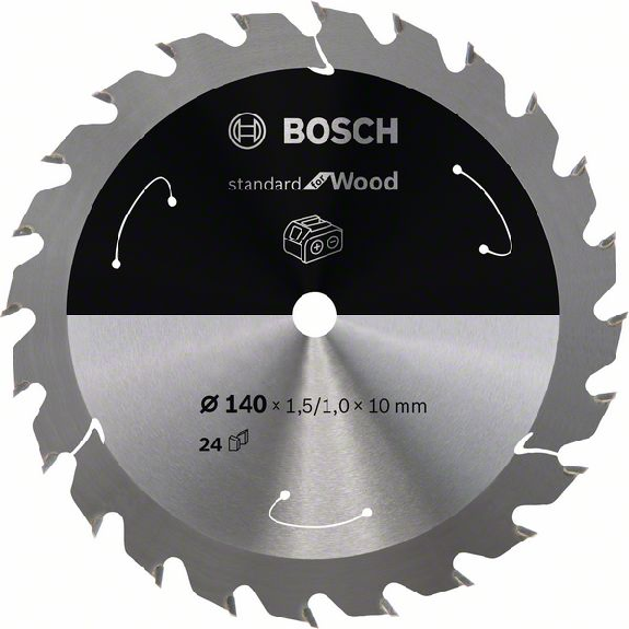 Bosch Akku-Kreissgeblatt Standard for Wood, 140 x 1,5/1 x 10, 24 Zhne-Beschreibung lesen