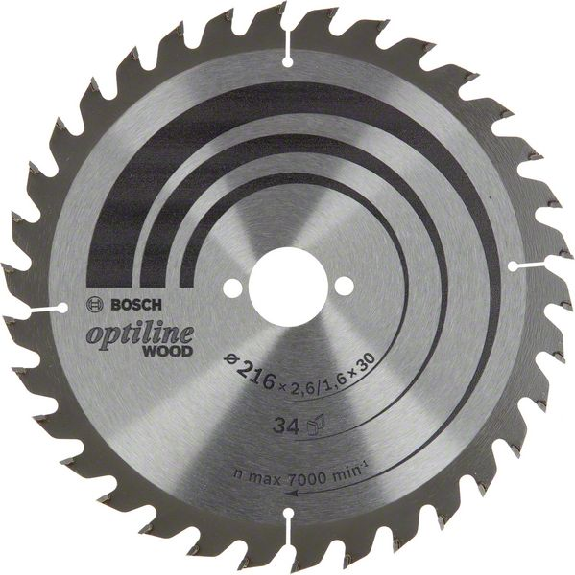 Bosch Optiline Wood Kreissgeblatt 216 x 2,6/1,6 x 30, 34 Zhne-Beschreibung lesen