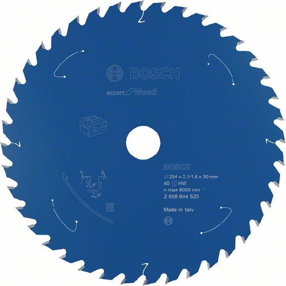 Bosch Akku-Kreissgeblatt Expert for Wood, 254 x 2,1/1,6 x 30, 40 Zhne-Beschreibung lesen