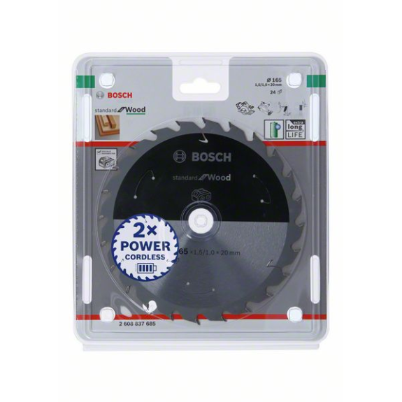 Bosch Akku-Kreissgeblatt Standard for Wood, 165 x 1,5/1 x 20, 24 Zhne-Beschreibung lesen