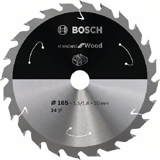 Bosch Akku-Kreissgeblatt Standard for Wood, 165 x 1,5/1 x 20, 24 Zhne-Beschreibung lesen