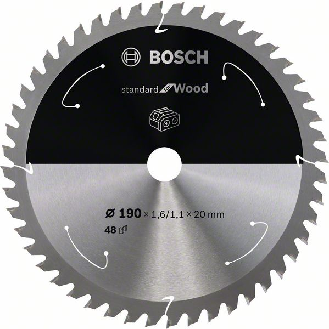 Bosch Akku-Kreissgeblatt Standard for Wood, 190 x 1,6/1,1 x 20, 48 Zhne-Beschreibung lesen