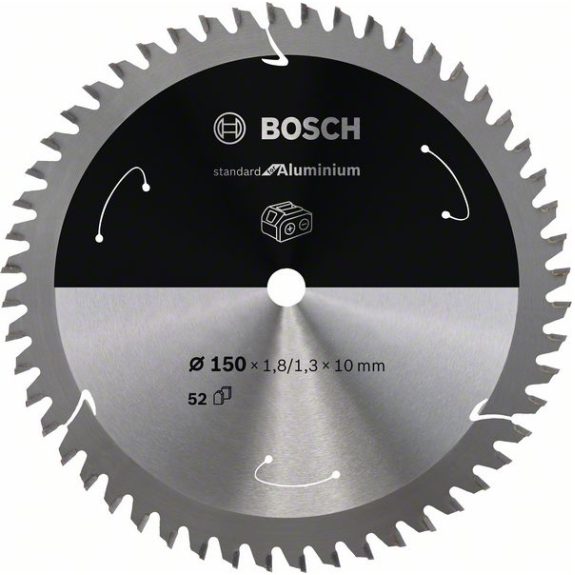 Bosch Akku-Kreissgeblatt Standard for Aluminium, 150 x 1,8/1,3 x 10, 52 Zhne-Beschreibung lesen