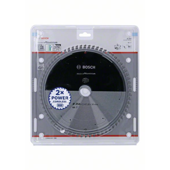 Bosch Akku-Kreissgeblatt Standard for Aluminium, 254 x 2,4/1,8 x 30, 68 Zhne-Beschreibung lesen