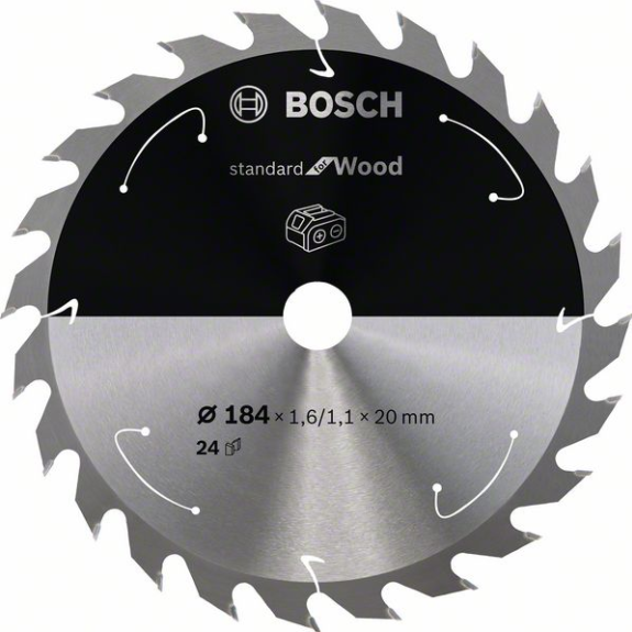 Bosch Akku-Kreissgeblatt Standard for Wood, 184 x 1,6/1,1 x 20, 24 Zhne-Beschreibung lesen
