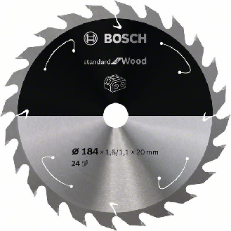 Bosch Akku-Kreissgeblatt Standard for Wood, 184 x 1,6/1,1 x 20, 24 Zhne-Beschreibung lesen