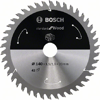Bosch Akku-Kreissgeblatt Standard for Wood, 140 x 1,5/1 x 20, 42 Zhne-Beschreibung lesen