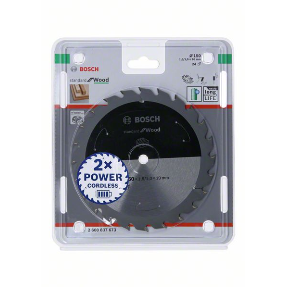 Bosch Akku-Kreissgeblatt Standard for Wood, 150 x 1,6/1 x 10, 24 Zhne-Beschreibung lesen