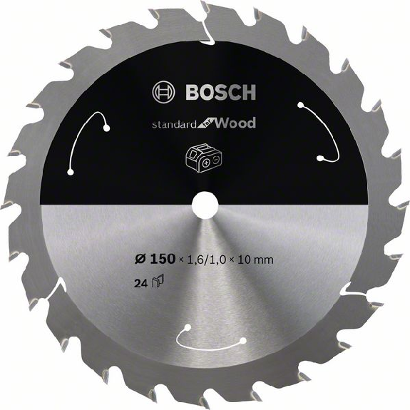 Bosch Akku-Kreissgeblatt Standard for Wood, 150 x 1,6/1 x 10, 24 Zhne-Beschreibung lesen