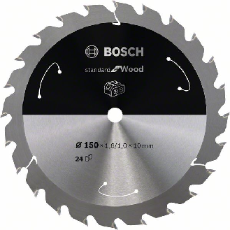 Bosch Akku-Kreissgeblatt Standard for Wood, 150 x 1,6/1 x 10, 24 Zhne-Beschreibung lesen