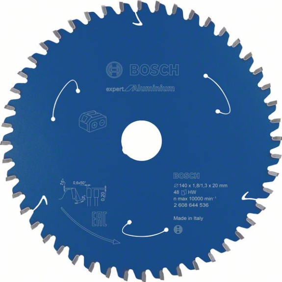 Bosch Akku-Kreissgeblatt Expert for Aluminium, 140 x 1,8/1,3 x 20, 48 Zhne-Beschreibung lesen