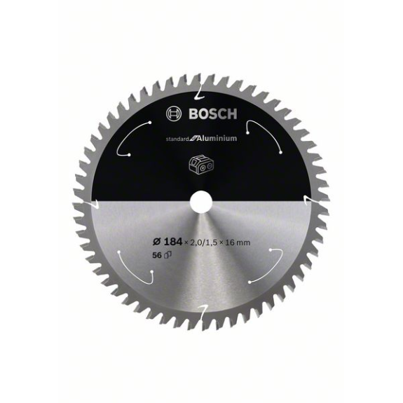 Bosch Akku-Kreissgeblatt Standard for Aluminium, 184 x 2/1,5 x 16, 56 Zhne-Beschreibung lesen
