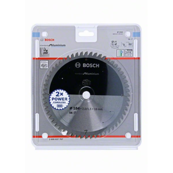 Bosch Akku-Kreissgeblatt Standard for Aluminium, 184 x 2/1,5 x 16, 56 Zhne-Beschreibung lesen