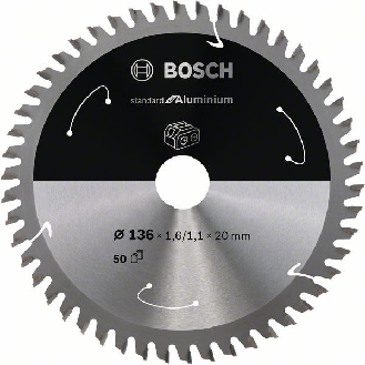 Bosch Akku-Kreissgeblatt Standard for Aluminium, 136 x 1,6/1,1 x 20, 50 Zhne-Beschreibung lesen