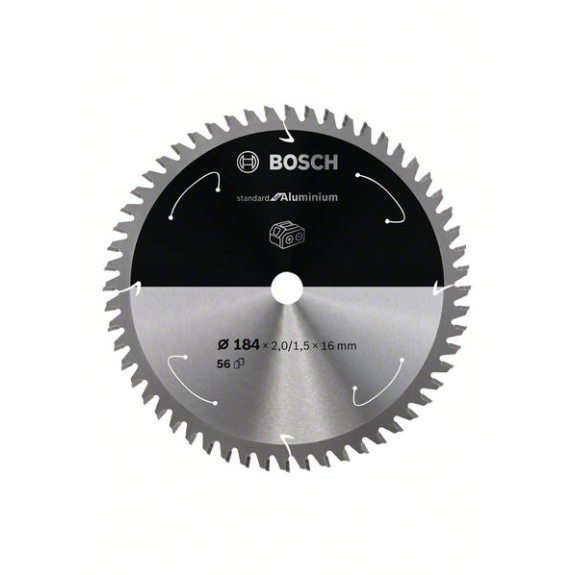Bosch Akku-Kreissgeblatt Standard for Aluminium, 184 x 2/1,5 x 16, 56 Zhne-Beschreibung lesen