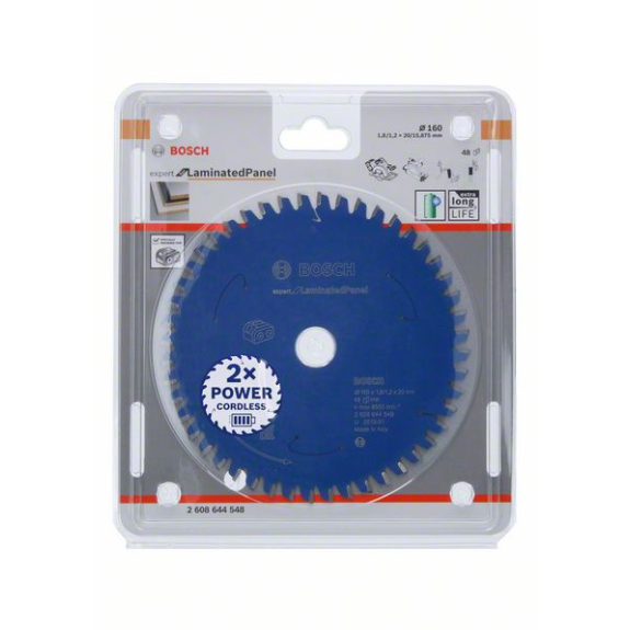 Bosch Akku-Kreissgeblatt Expert for Laminated Panel, 160 x 1,8/1,2 x 20, 48-Beschreibung lesen