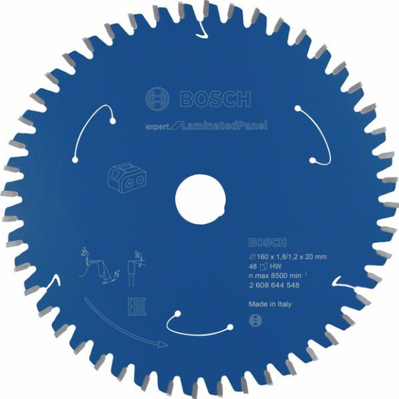 Bosch Akku-Kreissgeblatt Expert for Laminated Panel, 160 x 1,8/1,2 x 20, 48-Beschreibung lesen