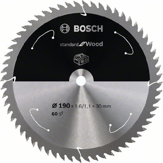 Bosch Akku-Kreissgeblatt Standard for Wood, 190 x 1,6/1,1 x 30, 60 Zhne-Beschreibung lesen