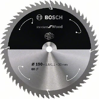 Bosch Akku-Kreissgeblatt Standard for Wood, 190 x 1,6/1,1 x 30, 60 Zhne-Beschreibung lesen