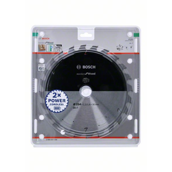 Bosch Akku-Kreissgeblatt Standard for Wood, 254 x 2,2/1,6 x 30, 24 Zhne-Beschreibung lesen