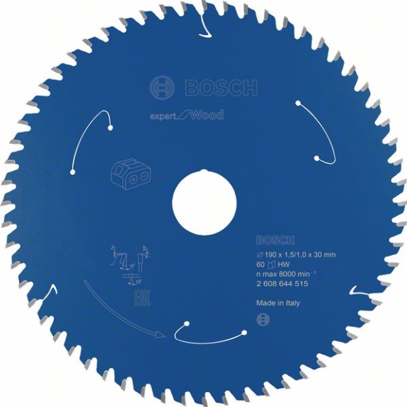 Bosch Akku-Kreissgeblatt Expert for Wood, 190 x 1,5/1 x 30, 60 Zhne-Beschreibung lesen