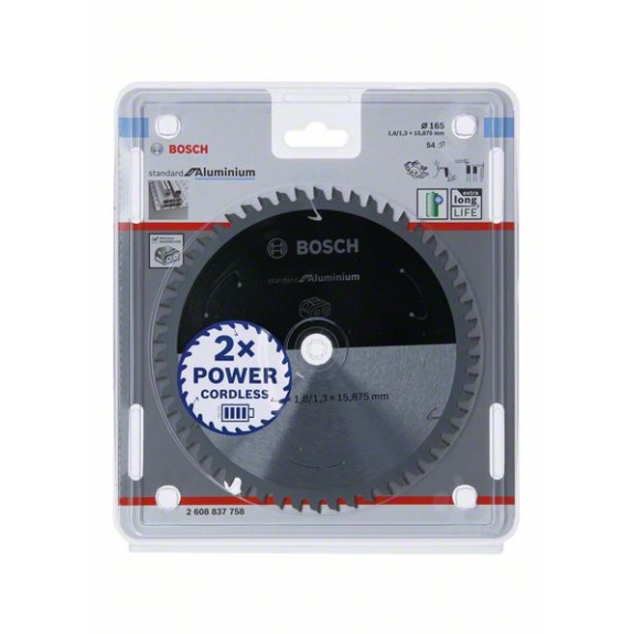 Bosch Akku-Kreissgeblatt Standard for Aluminium, 165 x 1,8/1,3 x 15,875, 54-Beschreibung lesen