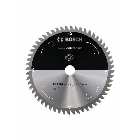 Bosch Akku-Kreissgeblatt Standard for Aluminium, 184 x 2/1,5 x 20, 56 Zhne-Beschreibung lesen