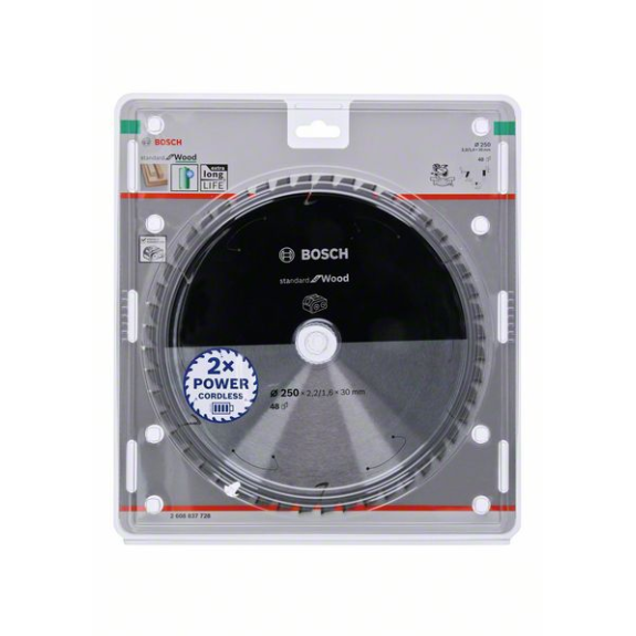 Bosch Akku-Kreissgeblatt Standard for Wood, 250 x 2,2/1,6 x 30, 48 Zhne-Beschreibung lesen