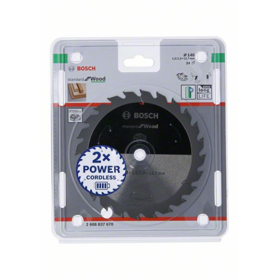 Bosch Akku-Kreissgeblatt Standard for Wood, 140 x 1,5/1 x 12,7, 24 Zhne-Beschreibung lesen