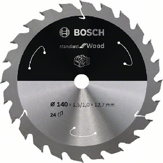 Bosch Akku-Kreissgeblatt Standard for Wood, 140 x 1,5/1 x 12,7, 24 Zhne-Beschreibung lesen