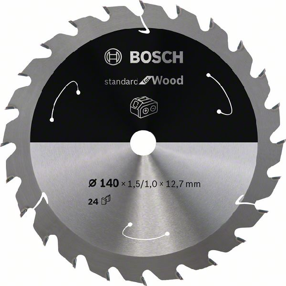 Bosch Akku-Kreissgeblatt Standard for Wood, 140 x 1,5/1 x 12,7, 24 Zhne-Beschreibung lesen