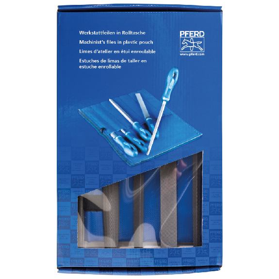 Pferd Werkstattfeilen-Set WRU 5-tlg. in Rolltasche 200mm Hieb 2 universell zum-Beschreibung lesen
