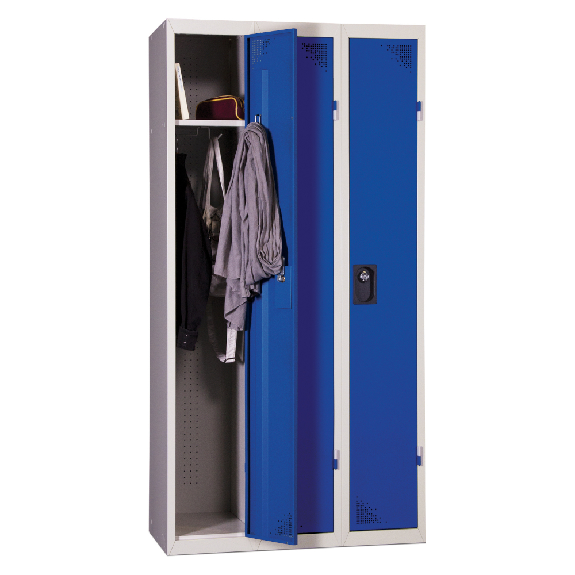 Vestiaire industrie propre - En kit - Bleu - 3 colonnes - Largeur 90cm Vestiaire industrie propre - En kit - Bleu - 3 colonnes - Largeur 90cm-Lire la description