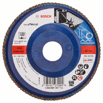 Bosch Fcherschleifscheibe X571 Best for Metal, gerade, 115 mm, 120, Kunststoff-Beschreibung lesen