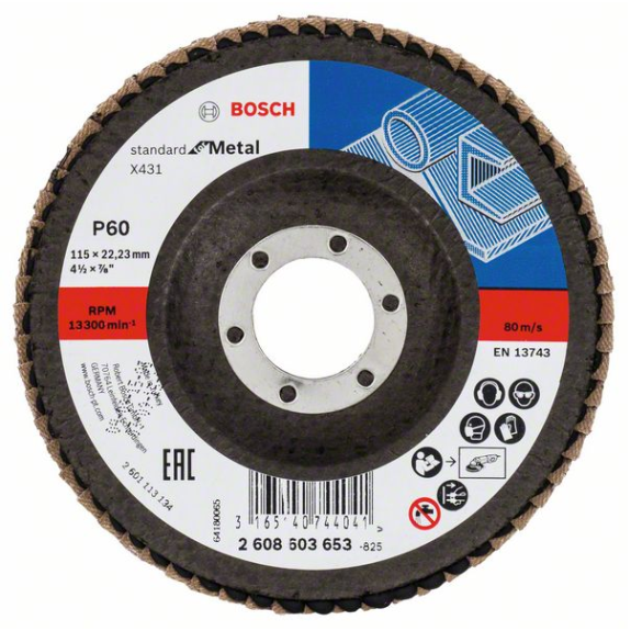 Bosch disque  lamelles X431 Standard pour mtal, coud, 125 mm, 22,23 mm-Leer más