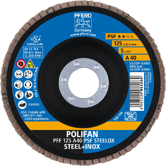 Pferd POLIFAN Fcherscheibe PFF 125x22,23 mm flach A40 Universallinie PSF Pferd POLIFAN Fcherscheibe PFF 125x22,23 mm flach A40 Universallinie PSF-Beschreibung lesen