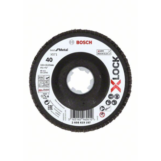 Bosch X-LOCK Fcherschleifscheibe, abgewinkelt, 115 mm, K40, X571, Best for-Beschreibung lesen
