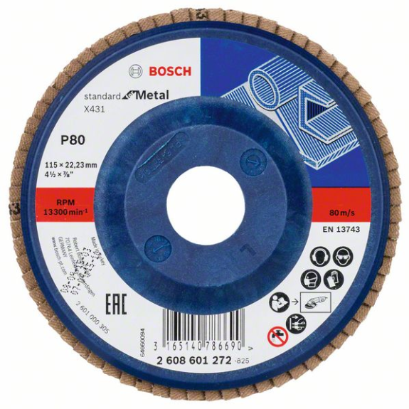 Bosch Fcherschleifscheibe X431 Standard for Metal, gerade, 115 mm, 80-Beschreibung lesen