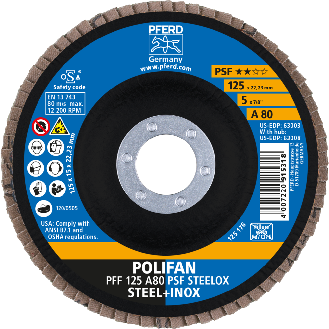 Pferd POLIFAN Fcherscheibe PFF 125x22,23 mm flach A80 Universallinie PSF-Beschreibung lesen