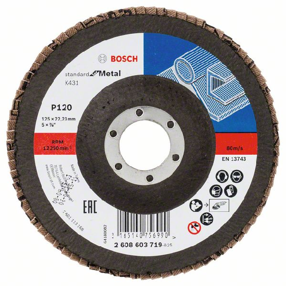Bosch Fcherschleifscheibe X431 Standard for Metal, gerade, 125 mm, 120-Beschreibung lesen