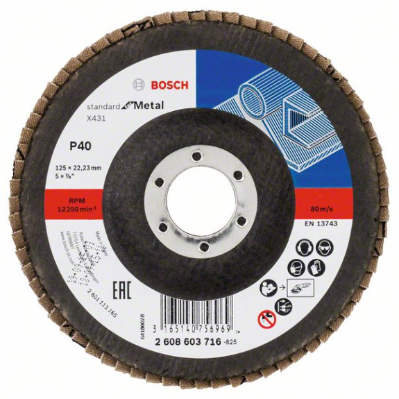 Disque  lamelles Bosch X431 Standard pour mtal, droit, 115 mm, 40-Leer más