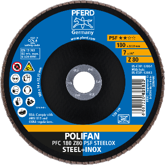 Pferd POLIFAN Fcherscheibe PFC 180x22,23 mm konisch Z80 Uni.-Linie PSF STEELOX-Beschreibung lesen