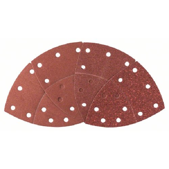 Schleifblatt-Set für Multischleifer, 25-teilig, 11 Löcher, 102 x 62 mm, 40 - 180-Beschreibung lesen