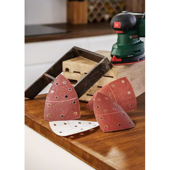 Schleifblatt-Set für Multischleifer, 25-teilig, 11 Löcher, 102 x 62 mm, 40 - 180-Beschreibung lesen