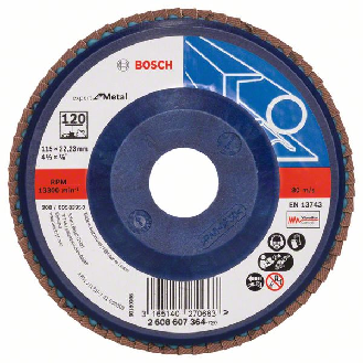 Bosch Fcherschleifscheibe X551 Expert for Metal, gerade, 115 mm, 120-Beschreibung lesen