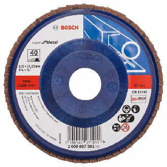 Bosch Fcherschleifscheibe X551 Expert for Metal, gerade, 115 mm, 40, Kunststoff-Beschreibung lesen